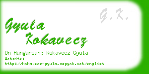 gyula kokavecz business card